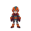 retro game style, hero character, vibrant and contrasting color palette, voidless dev.