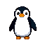retro game style, penguin hero character