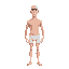default male human, underwear, bald, no hair, no eyes, no nose, no mouth