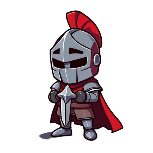 game sprite of knight with red helmet