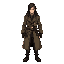 person with trench coat and belts full of daggers