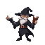 a wizard with iron knuckles and a spell book in one hand, black suit