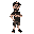 a beard guy, fitness body, black cap, black shirt, militar camouflaged shorts, black shoes. wearing prescription glasses