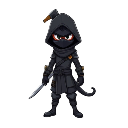 guerrero oscuro con detalles de dragones y ninjas