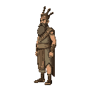 gilgamesh the king of uruk standing still, side view