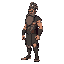 godly strong fit gilgamesh from the epic of gilgamesh ominously standing still, side view