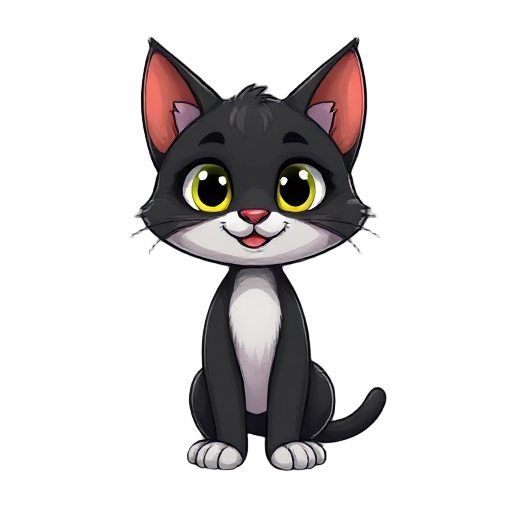 faça um gato branco, corpo inteiro, sera para um jogo 
