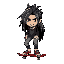 men 1.73 long hair with hair half up half down in a strong skater style