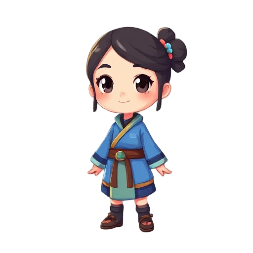 ninga girl, blue custom
