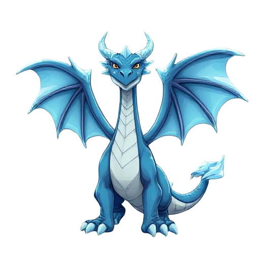 powerful ice dragon with wings