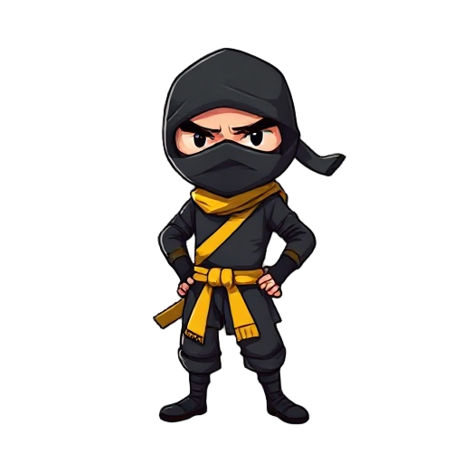 ninja, man, wearing black and yellow