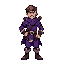 male adventurer, fantasy rpg, purple color, confident pose, vibrant colors, outlined, front view, game character, adventurer, classic 8-bit sprite, high contrast, simple background