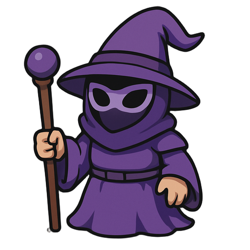 purple wizard with mask