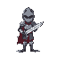 pixel idle animation of sword holding knight
