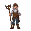 pixel idle animation of farm hoe holding farmer. should look like a retired knight. should be colorful