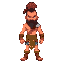 make a 2d sprite pixel art character based on ponytail god of war(muscular) 