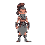 make a 2d sprite pixel art character based on ponytail god of war