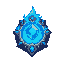 talismã eunice with a blue stone in blue flames inside