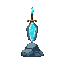 sword magic runic with  bluetooth stone in bluetooth  bright  inside