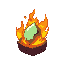 talisma runic with a fire stone in fire flames inside