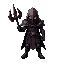 voros • descripción: un guerrero oscuro con una armadura parcialmente corrupta. • aspecto: o colores: negro y rojo oscuro, con detalles de brillo púrpura que simbolizan la corrupción. o detalles: ▪ p