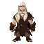 full body, strong man character with long white hair, red eyes, ancient animal skin clothing, somewhat resembling armor. bezeker style.
