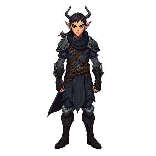 full body darkfantasy male elf warrior