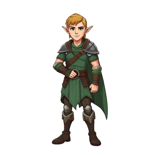 full body male elf warrior