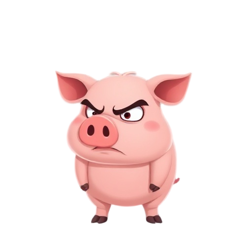 cute angry pig