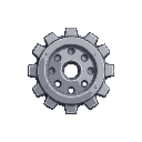 metal gray settings cog/gear, no background (transparent)