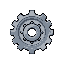 metal gray settings cog/gear, simple, no background (transparent)