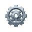 metal gray settings cog/gear, simple, no background (transparent)