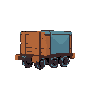 inventory icon, maybe looks like a train cart or storage cart or crane since its a train game so it needs to be on theme.