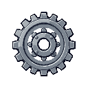 metal gray settings cog/gear, very very simple, needs to look very simple, no background (transparent)