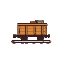 inventory icon, simple, not complex, also, it is a train game, so maybe make the icon like a train storage cart?