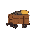 inventory icon, simple, not complex, also, it is a train game, so maybe make the icon like a train storage cart? but needs to be clear its for inventory. needs to be thick and simple