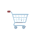 shopping cart icon, might be used for a shopping menu button. simple, and thick lines.