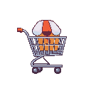 generate shopping cart, simple, for shop icon, but needs to be very simple, and like no thin lines, everything thick as icon will be small.