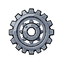metal gray settings cog/gear, very very simple, needs to look very simple, no background (transparent)