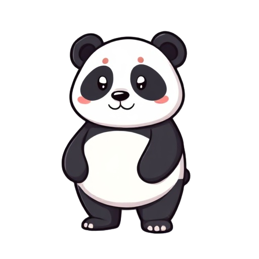 a cute 2d pixel panda bear