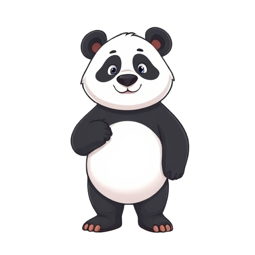 a cute 2d panda bear