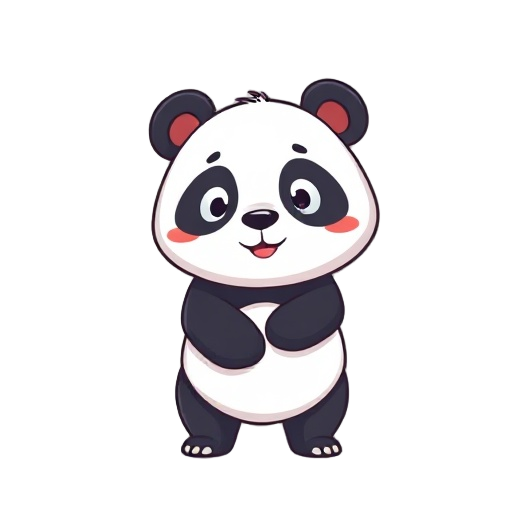 a 2d panda bear cute
