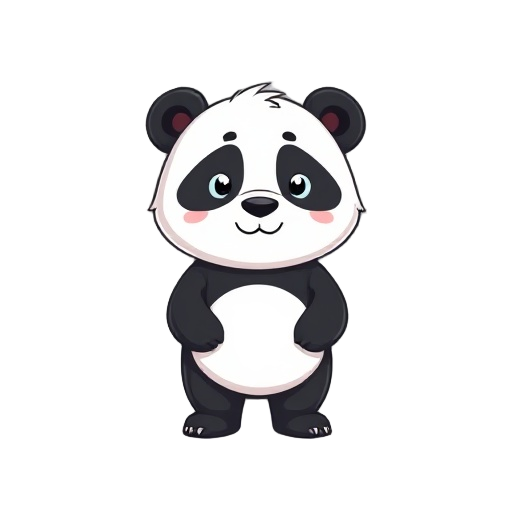 a cute 2d panda bear pixel