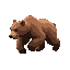 a realistic grizzly bear galloping on all fours from a side view