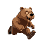 sprite sheet of a realistic grizzly bear run cycle