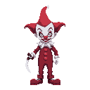 evil clown with a knife