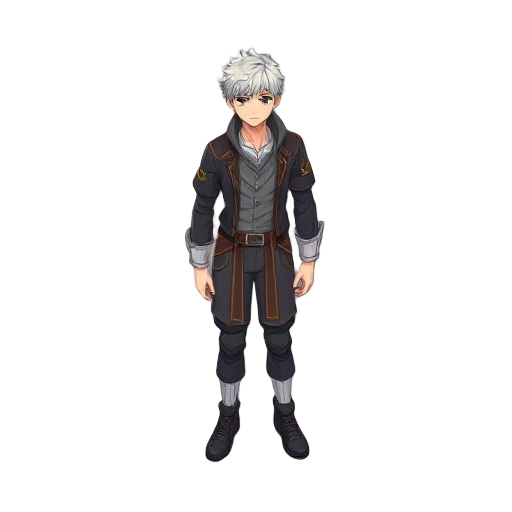 a humanoid male isekai character