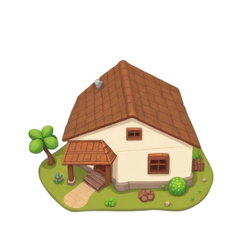 faça uma casa de camponês na horizontal  virada pra direita, a casa tem que esta de lado e virada pra direita com varanda 