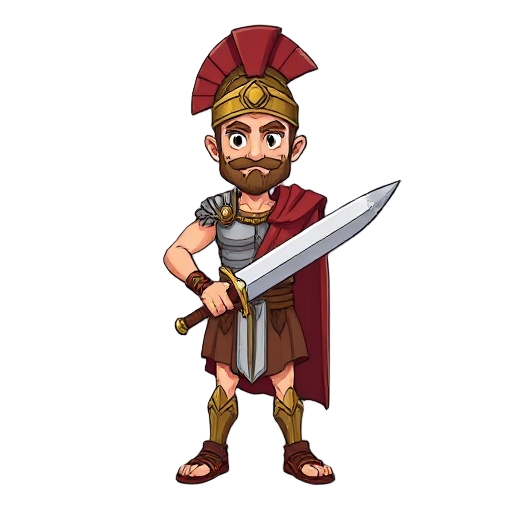 roman warrior holding a sword