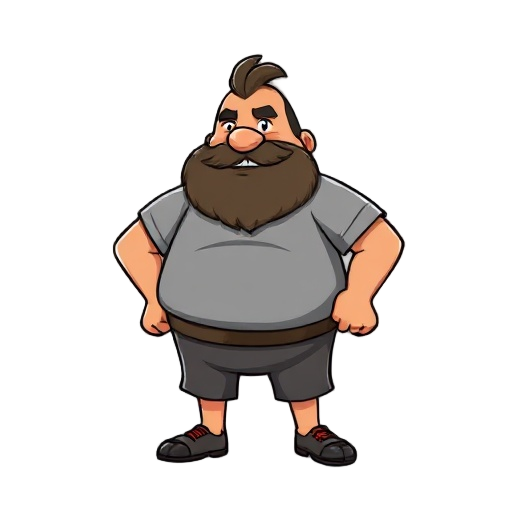 um homem gordo de camiseta branca
